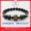 Maeda Keiji, samurai bracelet, tiger eye beads, tiger-eye, Onyx 12 mm , tiger eye bracelet