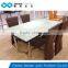TB Stainless Steel Leg Durable Use Imported Dining Table With Tempered Glass