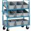 China Factory Iso Certificate Mobile Rack,metal Rack for Plastic Box, Trolley for Plastic Container