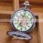 Retro brass rose flower back light dial skeleton automatic mechanical movement pocket watch