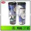 12oz double wall plastic thermal starbucks tumbler with paper insert