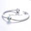 X342 Tibetan 925 Sterling Silver Star Charms With Green Crystal