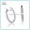 China Supplier sterling silver gemstone huggie earring