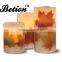 Flameless LED Candle 3-Piece Flameless LED Harvest Pillar Candles Set