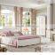 MJ606 girls/lady pink white bedroom set wooden children single queen bed set study desk three door wardrobe full set princess