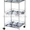 Restaurant furniture metal dining serving cart,folding trolley cart