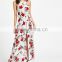 Whosale Clothing OEM Hollow Out Slit Crisscross Back Calico Print Dress