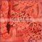 Orange water soluble lace embroidery fabric,fashion embroidered tulle lace