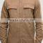 Custom Long Sleeve Spread Collar Twin Chest Pockets Mens Pre-Shrunk 100% Cotton Breathable Comfot Fit Casual Khaki Plain Shirts