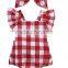 Boutique spring summer outfits plaid hot sale cotton kid Bodysuit baby clothing romper