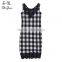 ShiJ 2017 New Design Brand Casual Black White Lattice Lace Vest Women Dresses