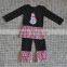 Winter Custom Children Red Xmas Outfits Set Baby Girls Christmas Clothes