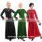 black patched muslim dress/laqg muslim Arabian lace abaya kaftan dress/ islamic muslim women dress