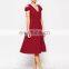 2015 new beautiful short length red color bridesmaid dress