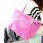 Striped Transparent Shoulder Bags Women Clear Handbag Summer Beach Bag