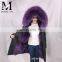 Genuine Raccoon Fur Hooded Lady Warm Winter Parka High Quality Wolf Fur Parka