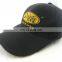 custom black polyester embroidery 6 panel oem fitted hat