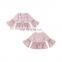 custom Faux suede flare sleeve cardigan children normal breathable pink girls cardigan