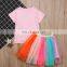 Baby Girl Summer Clothes Unicorn T Shirt and Dress Rainbow Lace Skirt Baby Girl Boutique Outfits