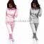 Wholesale women sports truck suits plain jogger two pieces sweat suit set