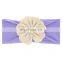 Baby Girl nylon headband Soft Solid Kids flower Hair bands with pearl 12Colors
