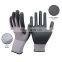 China Work Glove Custom 15G Nylon Spandex Shell Grey Nitrile Micro Foam Coating Work Safety Gloves