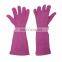 HDD in stock manufacturer purple long cuff lanscaper work puncture resistant work safety protective gardening leather gloves