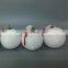 outdoor custom white ceramic christmas hanging tree ball decoration ornaments supplies with logo