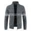 Men's clothing coat loose sweater men's casual knitted zipper cardigan stand collar jacket plus size jacket