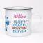 Christmas holiday 450ml personalized custom campfire metal tin steel kid enamel drinking mug