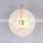 Modern Indoor Brass Round White Marble LED Wall Light For Bedroom