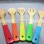 Creative Design Personalised Colorful Printing Handles Kitchen Spatula Bamboo Utensils Set