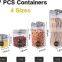 7pcs Plastic Kitchen and Pantry Organization Canisters Airtight Food Storage Containers with Lids Dry Food