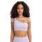 Wholesale Custom Ribbed One Shoulder Sexy Sports Gym Bra Top Ladies Outdoor Fitness Yoga Wear Clothing For Women