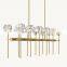 Modern Simple Luxury Gold Brass LED Chandelier Creative Rectangular Home Office & Dining/Living Room Lighting