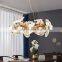 Modern Luxury LED Chandelier Lighting Living Room Decorative Dining Room Glass Lotus Leaf LED Pendant Lamp