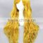 High Quality 80cm Long Curly Blonde Synthetic Anime Cosplay Lolita Wig