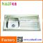 1.0m single bowl stainless steel kitchen sink with drain board HD10050A