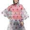 Custom Printed Fashion Women Plastic Disposable Raincoat