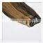 Brazilian human hair piano color silk straight import hair extension in guangzhou