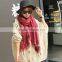 Latest Style Tassel Woven Two-Tone Loop Yarn Lady Winter Wraps And Shawls