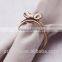 Bow Squares Smooth women Rose Gold Plated stainless steel ring