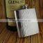 Wholesale promotional custom 6oz metal dimond pattern wrapped hip flask