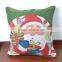 PLUS Creative Fashion Cotton Linen Square Decorative Throw Pillow Cover Colored Drawing Red Base Reindeer