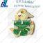 Lovely rabbit stamping gold lapel pins with hard enamel