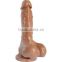 12.5'' realistic big Dildo Waterproof realistic penis with textured shaft and Suction cup vibrating dildo lambskin dildo