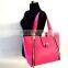 Side Zipper Top Closure Faux leather Accented Flap Tote Bag