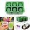 6-Cup Ice Cubes Glass Square Silicone Mold Cool Shooters Tray Dessert Jelly Cups