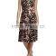2015 Latest Women Fashion Linen Botanical Print Shirt Dress