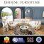 Living Room Classical French Furniture Fabric Button Beige Corner Sofa AL043